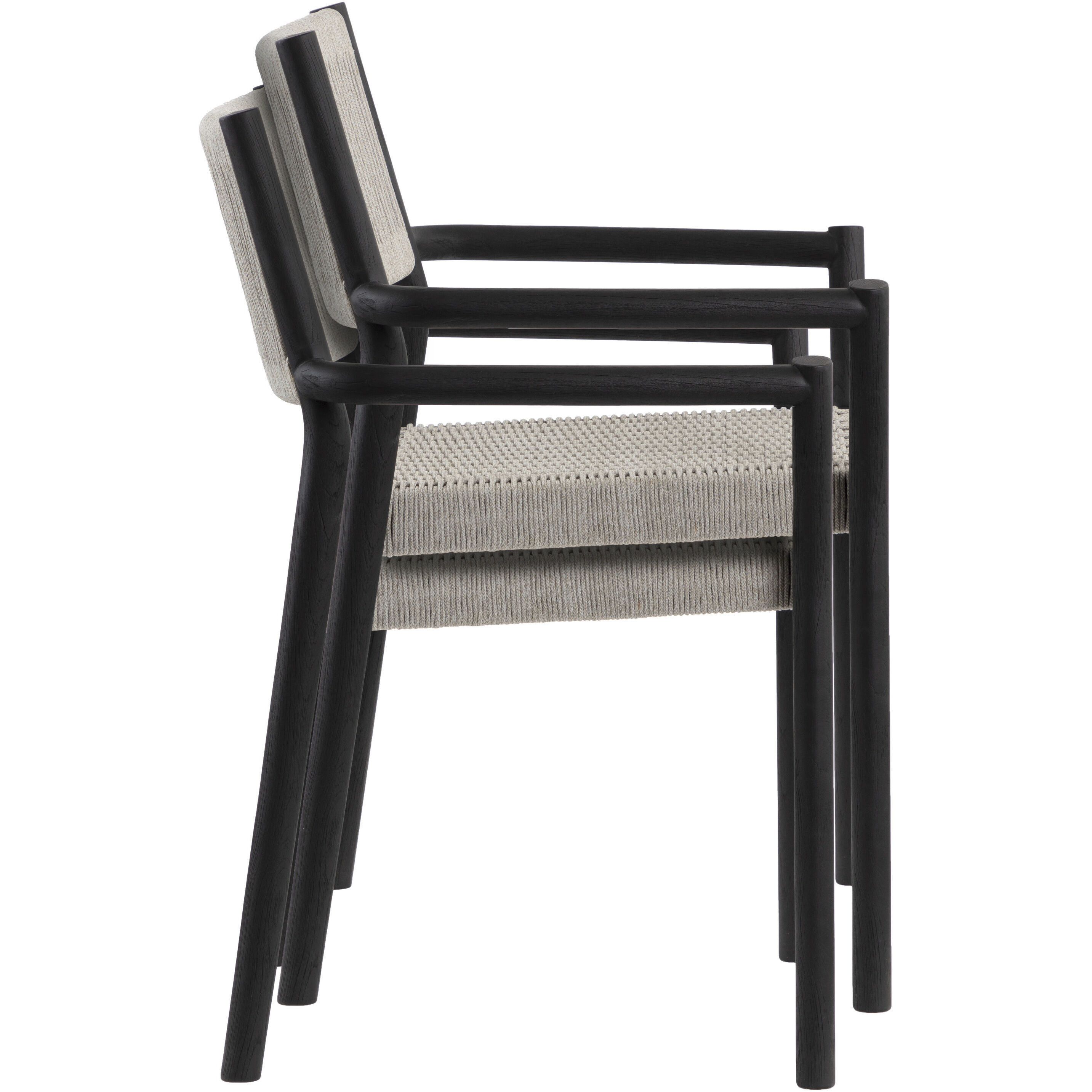 Kavala Charcoal Outdoor Stackable Dining Armchair, Set Of 2